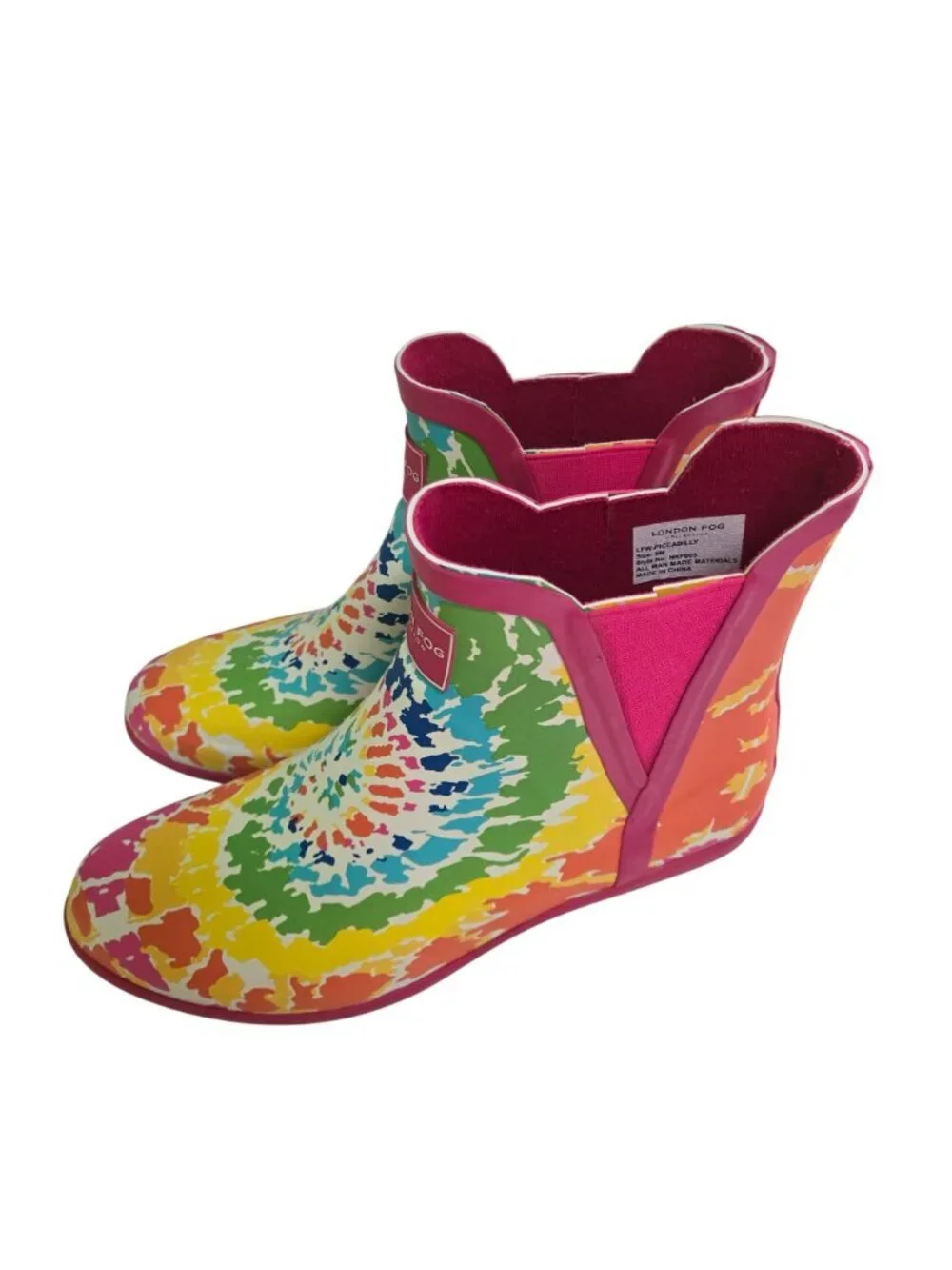 London Fog Piccadilly Rain Boot Chelsea Gusset Pull On Rainbow Size 9M